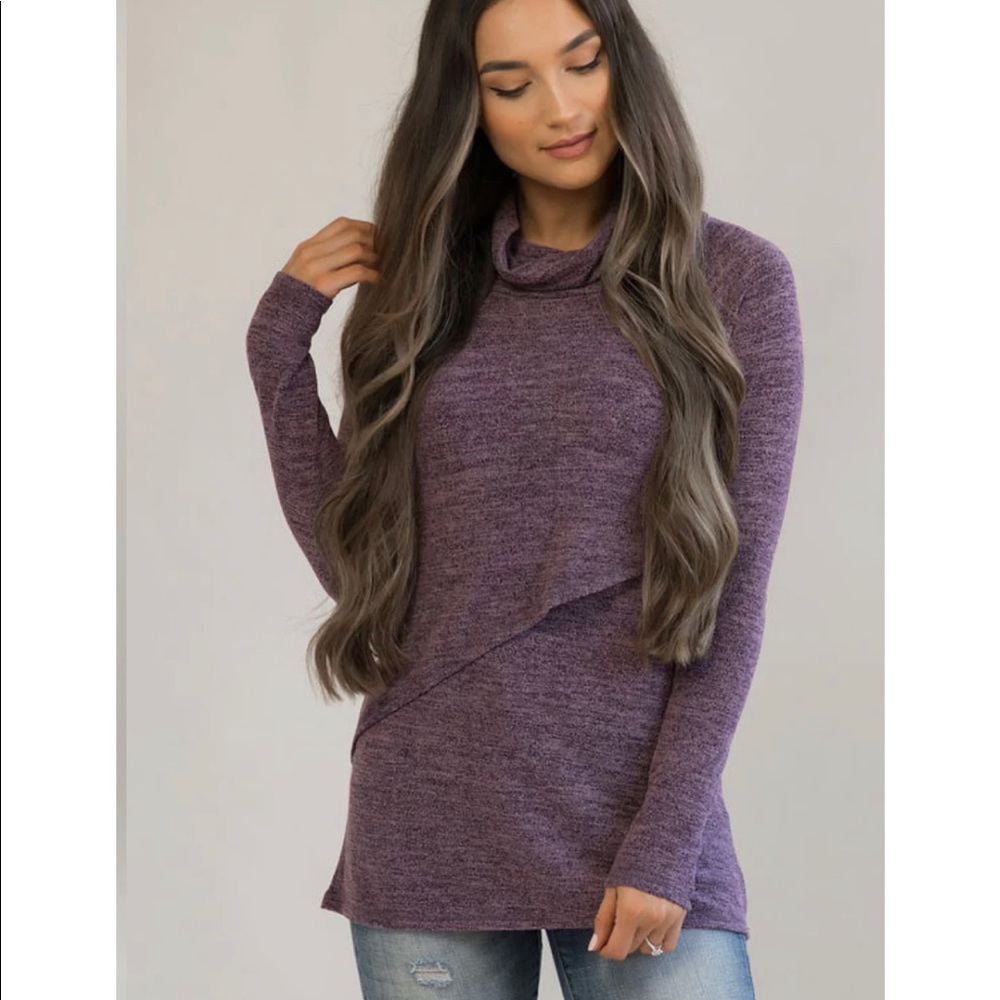 Nursing Queen Purple Asymmetrical Sweater